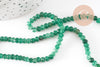 Perle abacus jade naturel teinté vert clair 4x2mm, perle facette pierre naturelle, x1 Fil de 35cm, G3070