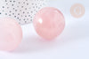 Perle boule quartz rose naturel 16mm, quartz rose roulé, séance lithothérapie, X1, G7837