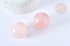 Perle boule quartz rose naturel 16mm, quartz rose roulé, séance lithothérapie, X1, G7837