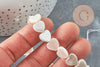 Perle coeur nacre blanche naturelle 10mm ,nacre blanche,perle coeur nacre,coquillage blanc, le fil de 40cm, x1 G5849