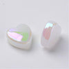 Perle coeur plastique blanc irisé,pendentif acrylique,perle,création bijoux plastique coloré, 8mm, x 30 (5.7gr) G3490