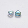 Perle coeur verre bleu irisé 6mm, des perles en verre pour création bijoux, x10 G6249