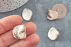 Perle coquillage naturel nacre nugget,,nacre beige,coquillage naturel,perle coquillage, 18-22mm,x5 G2650