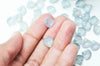 Perle coquillage verre transparent bleu clair 10.5mm, perles verre tchèque, verre bleu, 10 Perles G4375