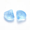 Perle coquillage verre transparent bleu, perles verre tchèque, perle coquille verre bleu, 10 Perles G5441