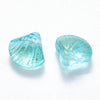 Perle coquillage verre transparent vert10.5mm, perles verre tchèque, perle coquille, verre vert creation bijou, x10 G5437