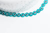 Perle disque Mauvais Oeil Grecque verre bleu turquoise,perle verre chance, perle artisanale verre, 8mm,fil de 49 perles, x1 G4516