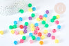 Perle fleur plastique multicolore plastel 12mm, création bijoux plastique coloré, x 50 G7273