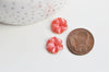 Perle fleur résine rose,perle imitation corail pour fabrication bijoux en bambou de mer naturel,13mm, X5 G3518