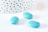 Perle galet ovale howlite turquoise, howlite naturelle, perle turquoise, perle pierre, howlite,26mm, x5,G3438