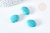 Perle galet ovale howlite turquoise, howlite naturelle, perle turquoise, perle pierre, howlite,26mm, x5,G3438