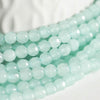 INDISPONIBLE-Perle jade naturel facetté bleu turquoise 4mm,crétion bijoux pierre, le fil de 35cm-G668