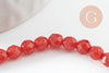 Perle jade rouge vif ,pierre naturelle,jade naturel, perle facette,jade,4mm,fil de 37 cm G0887