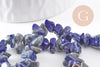 Perle lapis lazuli chips pour la création bijou en pierre naturelle, perles pierre en lapis lazuli naturel,4-10mm, fil de 45cm, X1 (G3185)