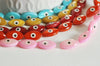Perle navette nacre colorée mauvais oeil, bijou porte-bonheur,chance, gri-gri,15mm, fil de 25 perles, x1 (G0300)