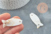 Perle poisson nacre blanche naturelle,perle nacre poisson,nacre naturelle coquillage blanc, 42mm, x2 G1055