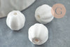 Perle porcelaine blanche 13mm, perle striées,perle céramique, fabrication bijoux, céramique blanche, x10 G7400