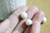 Perle porcelaine blanche, perle lisse céramique, fabrication bijoux, céramique blanche, 10mm, x10 G5383