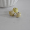 Perle porcelaine jaune pâle, perle céramique, porcelaine jaune,perle ronde, création bijoux, 1.5cm, x5 G2300