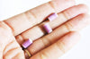 Perle porcelaine violette, perle céramique, porcelaine parme,perle tube, création bijoux,10mm, x5 G2351