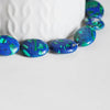 Perle resine ovale bleue, fournitures créatives,perle résine,perle turquoise, malachite synthétique, bijoux contemporains,fil 39 cm-G881