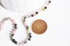 Perle rond tourmaline naturelle facettée multicolores 4mm, pierre naturelle, fil 38 cm, x1 (G2197)