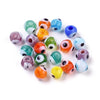 Perle ronde Mauvais Oeil multicolore,perle Bijoux ,perle verre chance,création bijoux,perle artisanale,6mm, x10 G5391