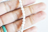 Perle ronde howlite blanche, fourniture créative, perle howlite,pierre naturelle,howlite naturelle,perle pierre,4mm,fil de 19cm,G2448