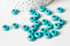 Perle rondelle donut verre opaque turquoise,des perles reondelles verre pour vos créations de bijoux et bracelet,3-5x9mm, x 20 G4393