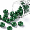 Perle rondelle donut verre opaque vert foncé,des perles reondelles verre pour vos créations de bijoux et bracelet,3-5x9mm, x 20 G4595