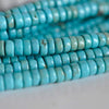 Perle rondelle howlite turquoise, howlite naturelle,perle turquoise,perle pierre, 4mm,fil de 162 perles-G1039