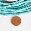 Perle rondelle howlite turquoise, howlite naturelle,perle turquoise,perle pierre, 4mm,fil de 162 perles x1 (G1039)