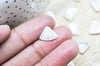 Perle triangle nacre blanche naturelle doré,pendentif triangle nacre,coquillage blanc, bijou nacre 12mm, x1 G4498