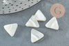 Perle triangle nacre blanche naturelle doré,pendentif triangle nacre,coquillage blanc, bijou nacre 12mm, x10 G2186