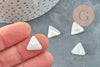 Perle triangle nacre blanche naturelle doré,pendentif triangle nacre,coquillage blanc, bijou nacre 12mm, x10 G2186