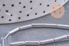 Perle tube hématite argentée 9.5mm, perle hématite non magnétique pour pierre ,x1 fil de 44 perles (G4484)