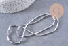 Perle tube hématite argentée 9.5mm, perle hématite non magnétique pour pierre ,x1 fil de 44 perles (G4484)