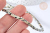 Perle tube jaspe dalmatien naturel 13-14mm,jaspe tacheté naturel,perles pierre, fil de 40.5cm, x1 G4070