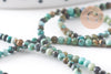 Perle turquoise africaine naturelle 2mm, perle pierre naturelle ,fil de 39cm, x1 (G1541)