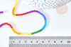 Perles abacus verre multicolore 2mm, création bijoux perles cristal, fil de 42.5cm, X1 G7827