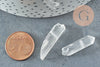 Perles cristal de roche transparent, pierre brute ,cristal, perle pierres, pierre naturelle, X10 G0757