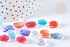 Perles cristal goutte couleurs mixtes 12mm, création bijoux verre, X10 G7387