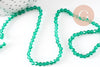 Perles cristal toupies à facette vert transparent, perle cristal vert, fourniture créative, fil de 45cm, 3x3mm, G0950