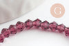 Perles cristal toupies facette violet transparent,perles bijoux,perle bicone facette,3 mm, fil de 38 cm x1 G1424