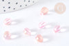 Perles cristal transparent goutte rose paillettes dorée 9mm, perles goutte, X50,9mm G7285