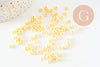 Perles de rocaille verre jaune pastel 4,5mm, perles rocaille pour perlage et création bijoux, x 10g (G7793)