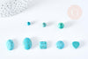 Perles howlite turquoise naturelle carrée goutte ronde disque,perles pierre, howlite naturelle, x5-G1769