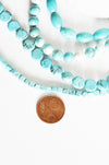 Perles howlite turquoise naturelle,perles pierre, howlite naturelle, perle turquoise,creation bijoux,12-14-16-18mm,x 5-G1851