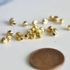 Perles intercalaires laiton doré 18k 4mm, perles dorées pour création bijoux x10 G0307