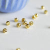 Perles intercalaires laiton doré 18k 4mm, perles dorées pour création bijoux x10 G0307